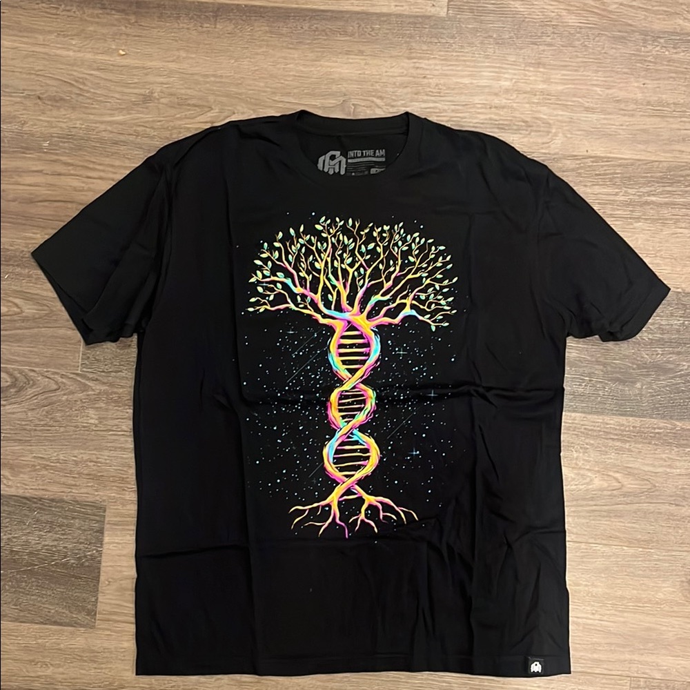 Black Graphic T-Shirt with Tree Design